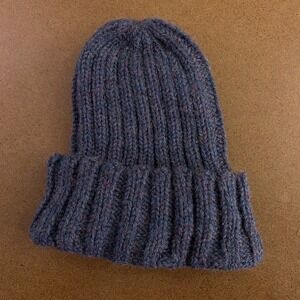 Tinkuy Adult One Size Blue Alpaca Knit Cuffed Beanie New